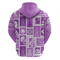Hawaii Christmas Retro Patchwork Hoodie Violet - Wonder Print Shop