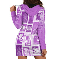 Hawaii Christmas Retro Patchwork Hoodie Dress Violet - Wonder Print Shop