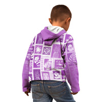 Hawaii Christmas Retro Patchwork Kid Hoodie Violet - Wonder Print Shop