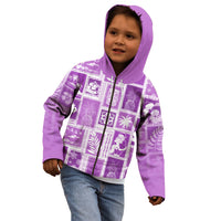 Hawaii Christmas Retro Patchwork Kid Hoodie Violet - Wonder Print Shop