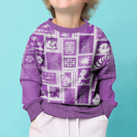 Hawaii Christmas Kid Ugly Christmas Sweater Retro Patchwork - Violet - Wonder Print Shop