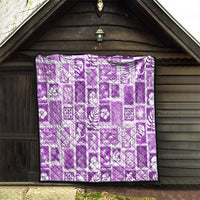 Hawaii Christmas Retro Patchwork Quilt Violet - Wonder Print Shop