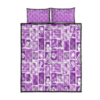 Hawaii Christmas Retro Patchwork Quilt Bed Set Violet - Wonder Print Shop