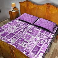 Hawaii Christmas Retro Patchwork Quilt Bed Set Violet - Wonder Print Shop