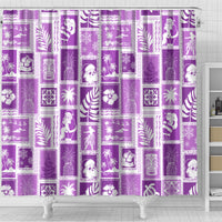 hawaii-christmas-retro-patchwork-shower-curtain-violet