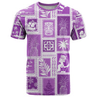 Hawaii Christmas Retro Patchwork T Shirt Violet - Wonder Print Shop