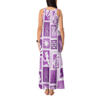 Hawaii Christmas Retro Patchwork Tank Maxi Dress Violet - Wonder Print Shop