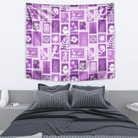 Hawaii Christmas Retro Patchwork Tapestry Violet - Wonder Print Shop