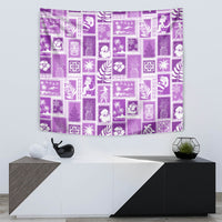 Hawaii Christmas Retro Patchwork Tapestry Violet - Wonder Print Shop