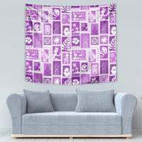 Hawaii Christmas Retro Patchwork Tapestry Violet - Wonder Print Shop