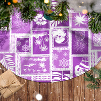 Hawaii Christmas Tree Skirt Retro Patchwork - Violet - Wonder Print Shop