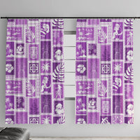 Hawaii Christmas Retro Patchwork Window Curtain Violet - Wonder Print Shop