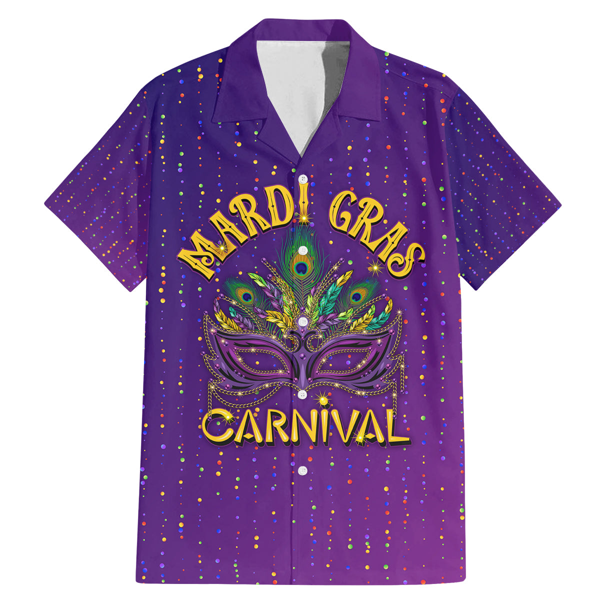 Mardi Gras Festive Confetti Family Matching Mermaid Dress and Hawaiian Shirt LT7 - Wonder Print Shop