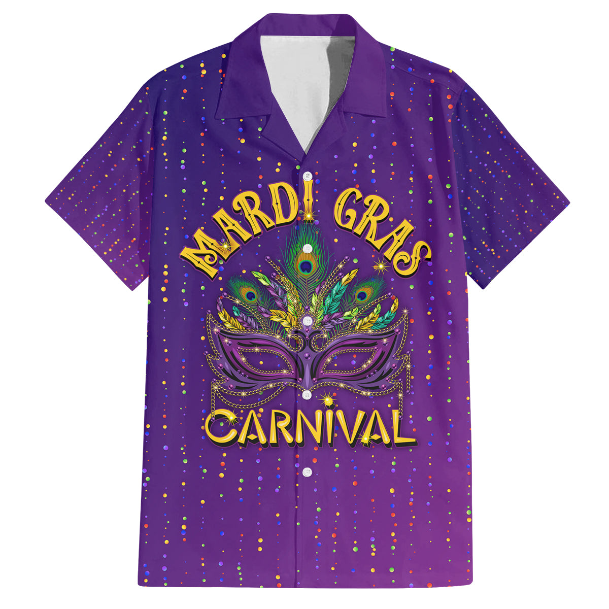 Mardi Gras Festive Confetti Family Matching Tank Maxi Dress and Hawaiian Shirt - Wonder Print Shop