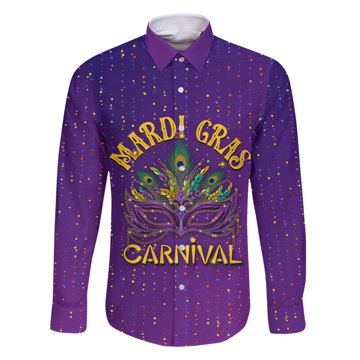 Mardi Gras Festive Confetti Family Matching Tank Maxi Dress and Hawaiian Shirt - Wonder Print Shop