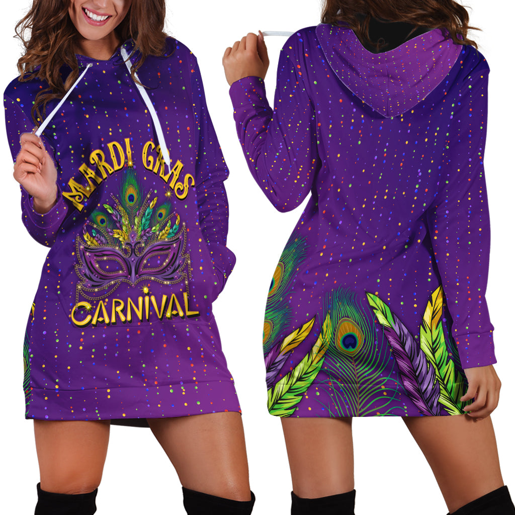 Mardi Gras Festive Confetti Hoodie Dress - Wonder Print Shop