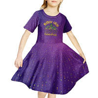 Mardi Gras Festive Confetti Kid Short Sleeve Dress - Wonder Print Shop