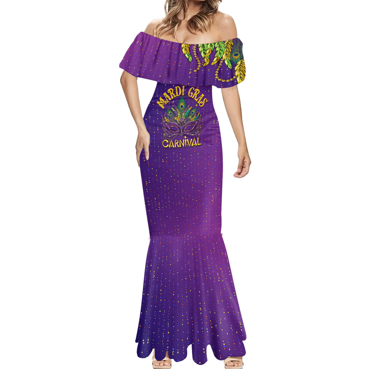 Mardi Gras Festive Confetti Mermaid Dress - Wonder Print Shop