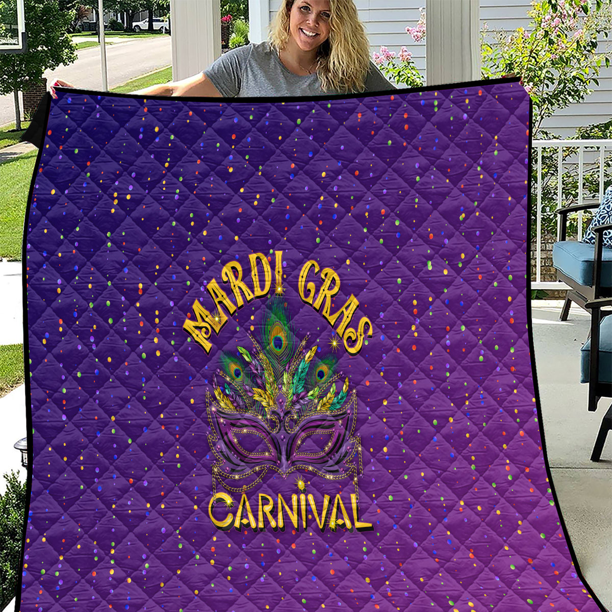 Mardi Gras Festive Confetti Quilt - Wonder Print Shop