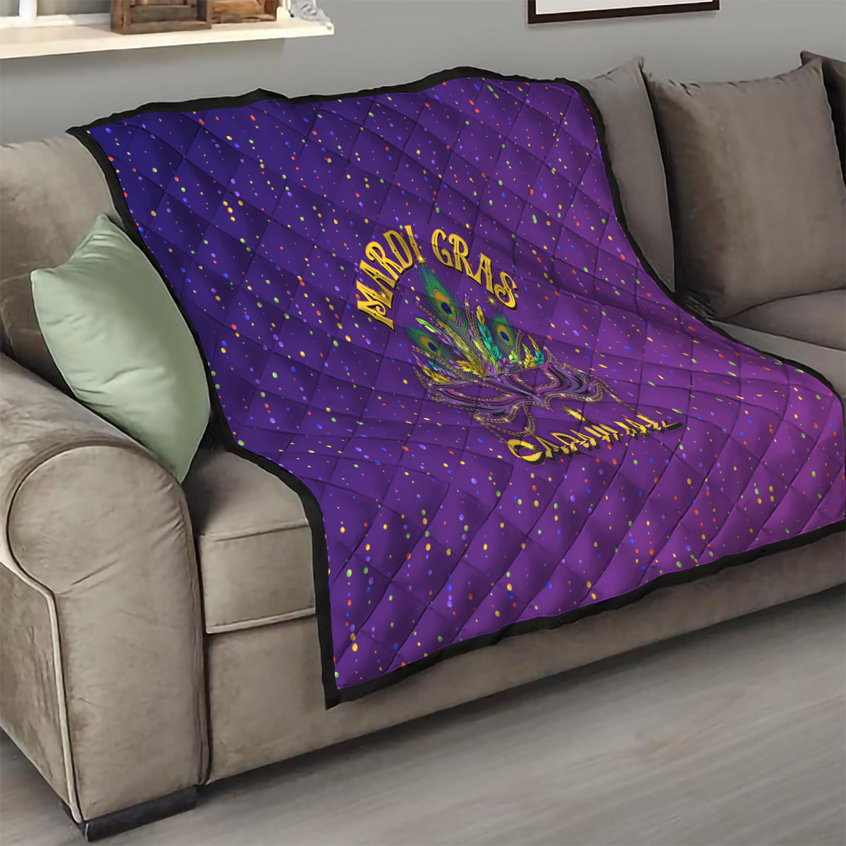 Mardi Gras Festive Confetti Quilt - Wonder Print Shop