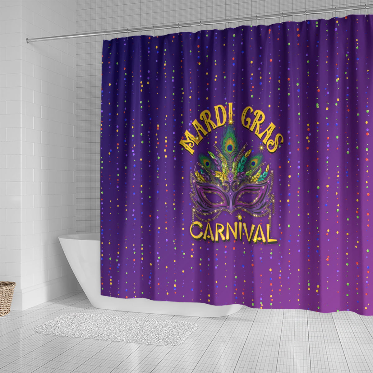 Mardi Gras Festive Confetti Shower Curtain