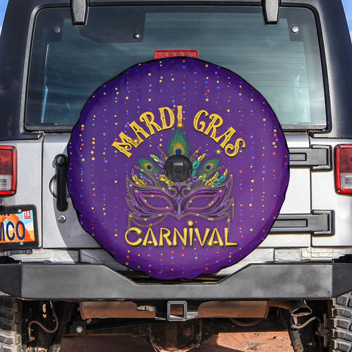 Mardi Gras Festive Confetti Spare Tire Cover - Wonder Print Shop