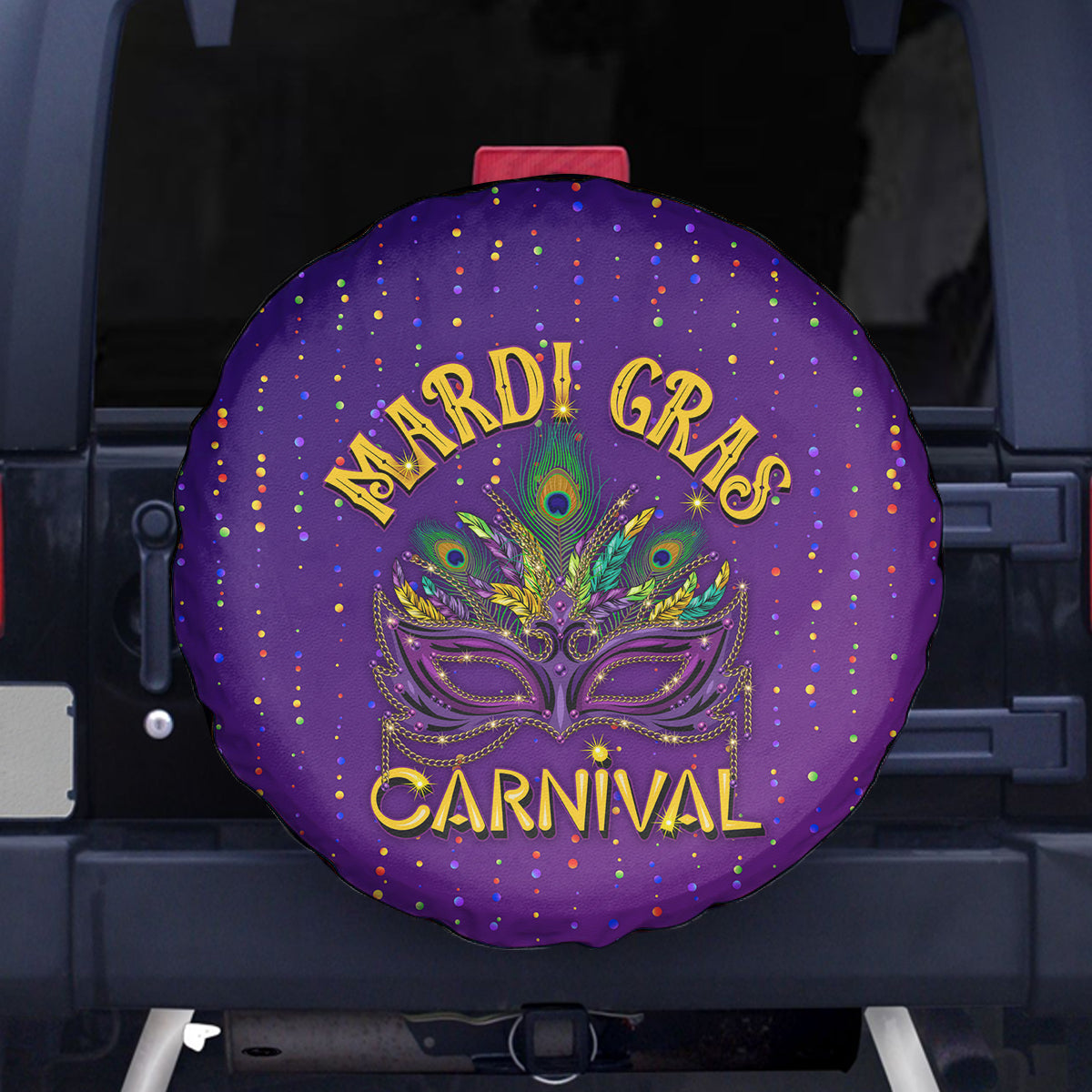 Mardi Gras Festive Confetti Spare Tire Cover - Wonder Print Shop