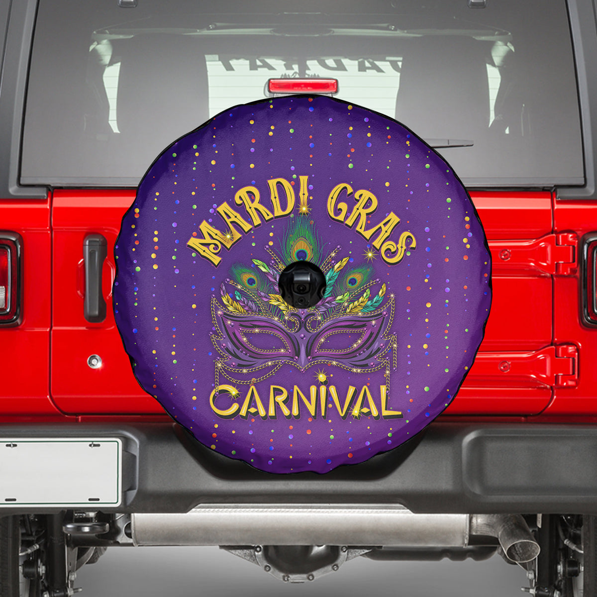 Mardi Gras Festive Confetti Spare Tire Cover - Wonder Print Shop