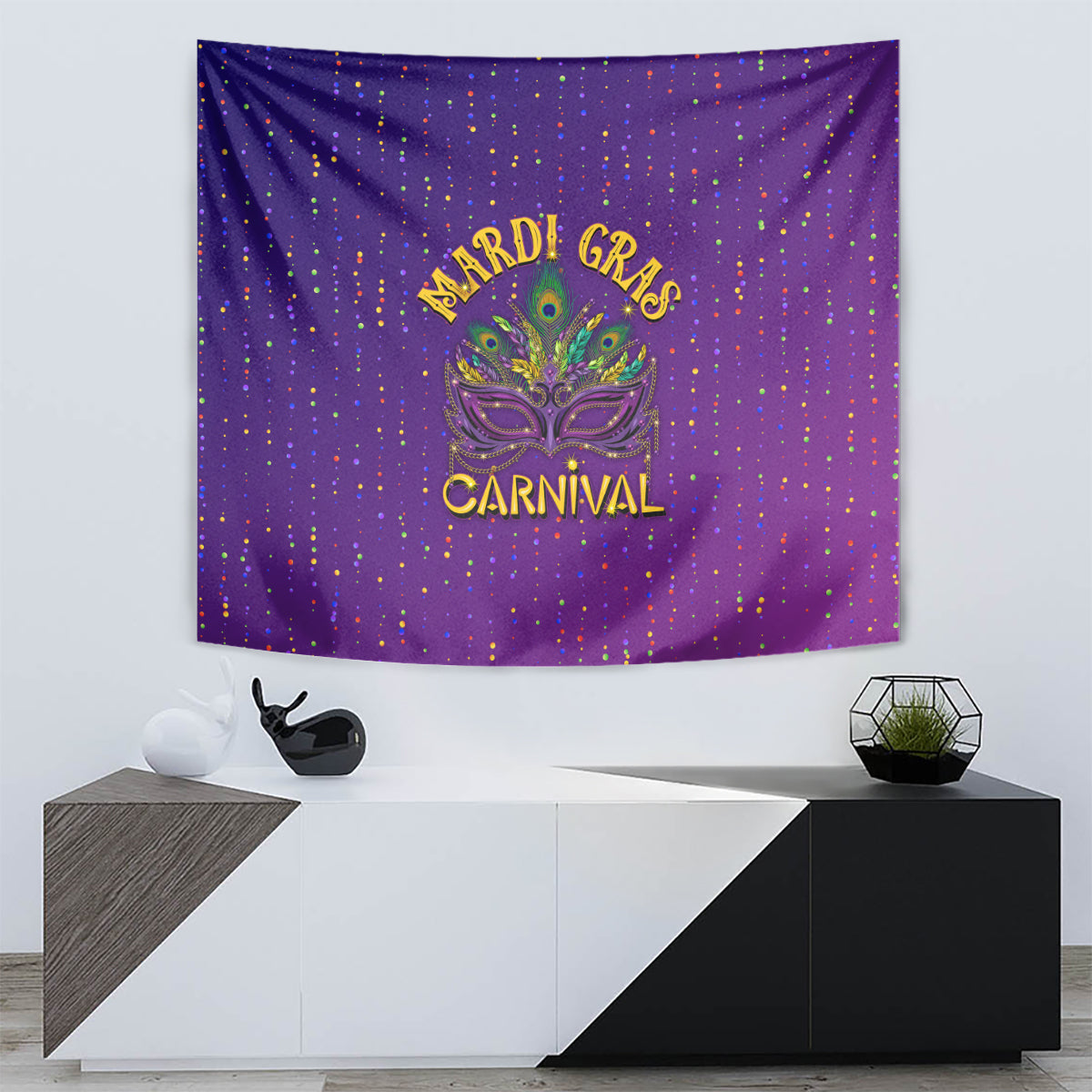 Mardi Gras Festive Confetti Tapestry - Wonder Print Shop