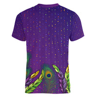 Mardi Gras Festive Confetti Women V Neck T Shirt - Wonder Print Shop