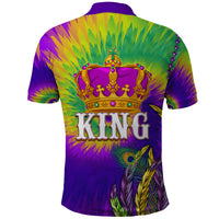 Mardi Gras Polo Shirt Tie-dye Style - King - Wonder Print Shop