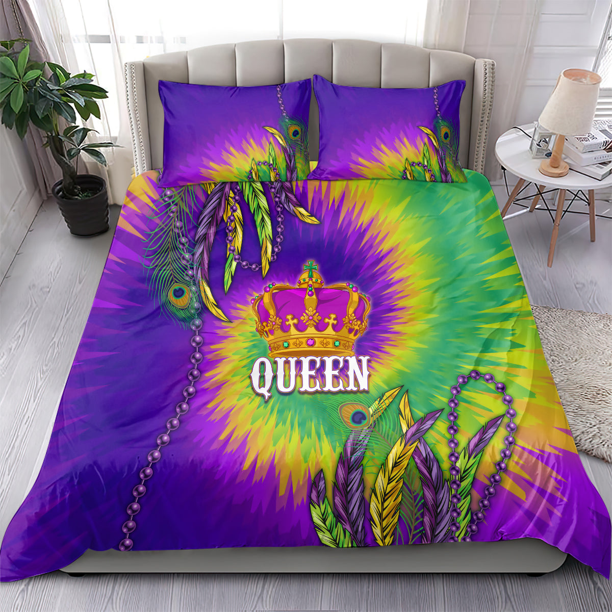 Mardi Gras Bedding Set Tie-dye Style - Queen LT7 - Wonder Print Shop