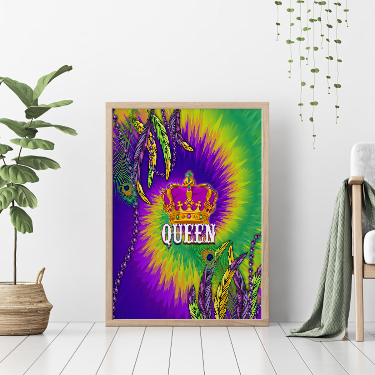 Mardi Gras Canvas Wall Art Tie-dye Style - Queen LT7 - Wonder Print Shop