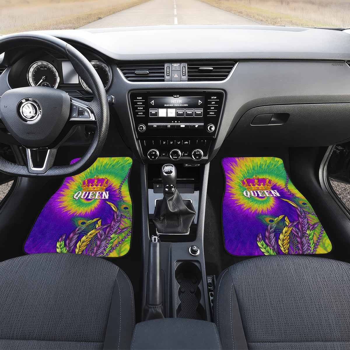 Mardi Gras Car Mats Tie-dye Style - Queen LT7 - Wonder Print Shop
