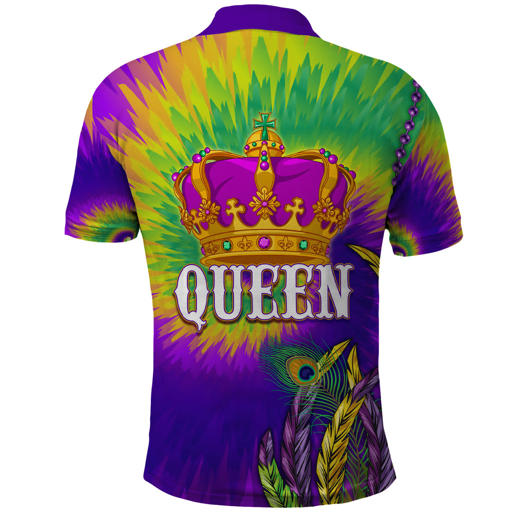 Mardi Gras Polo Shirt Tie-dye Style - Queen - Wonder Print Shop