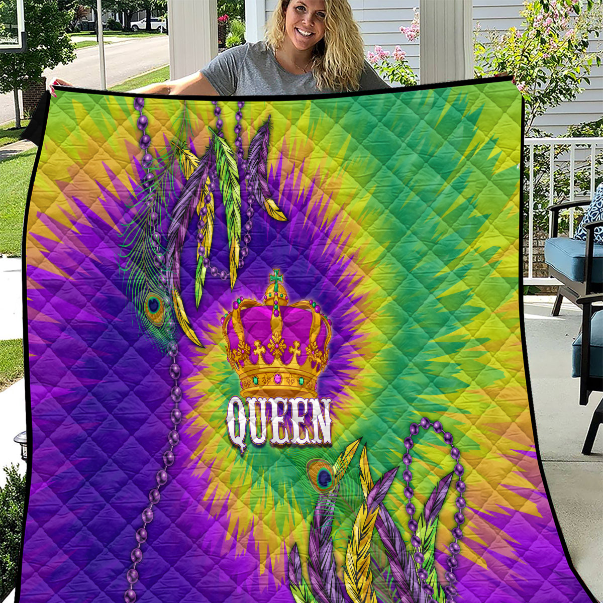 Mardi Gras Quilt Tie-dye Style - Queen - Wonder Print Shop