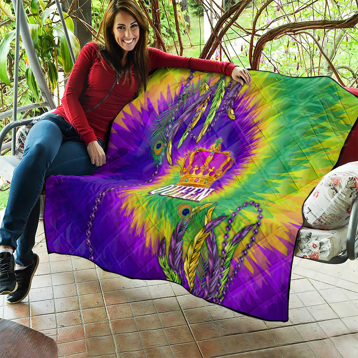 Mardi Gras Quilt Tie-dye Style - Queen - Wonder Print Shop