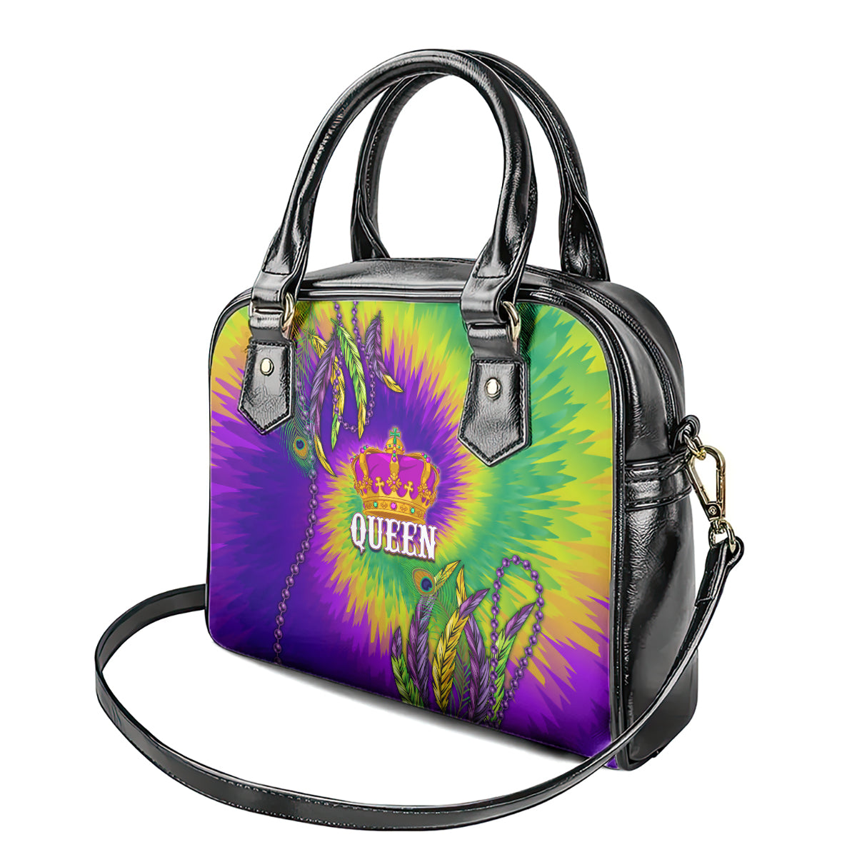 Mardi Gras Shoulder Handbag Tie-dye Style - Queen