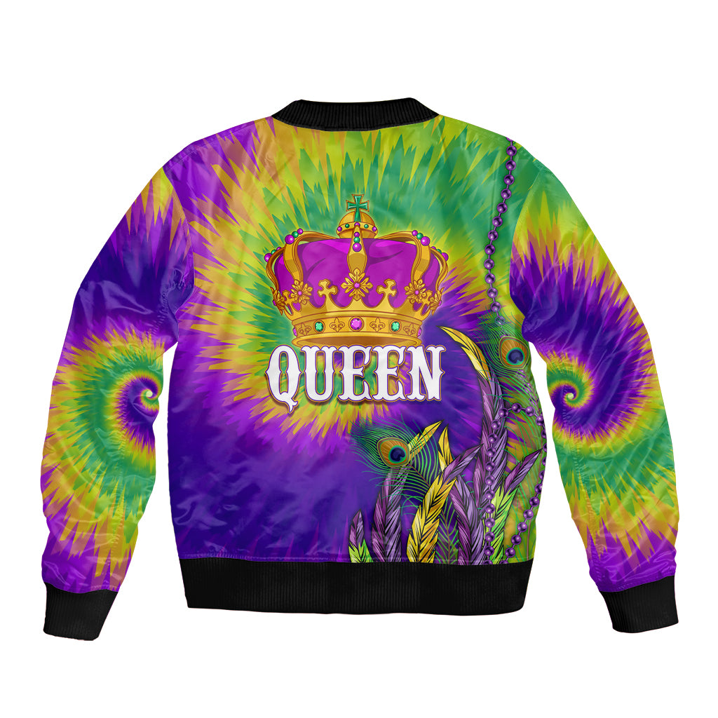 Mardi Gras Sleeve Zip Bomber Jacket Tie-dye Style - Queen - Wonder Print Shop