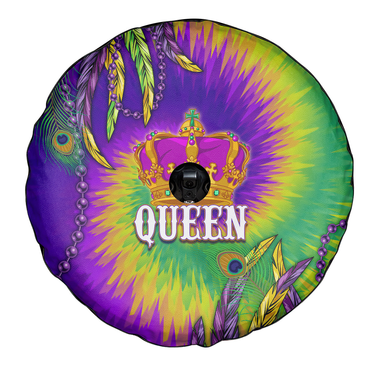 Mardi Gras Spare Tire Cover Tie-dye Style - Queen - Wonder Print Shop