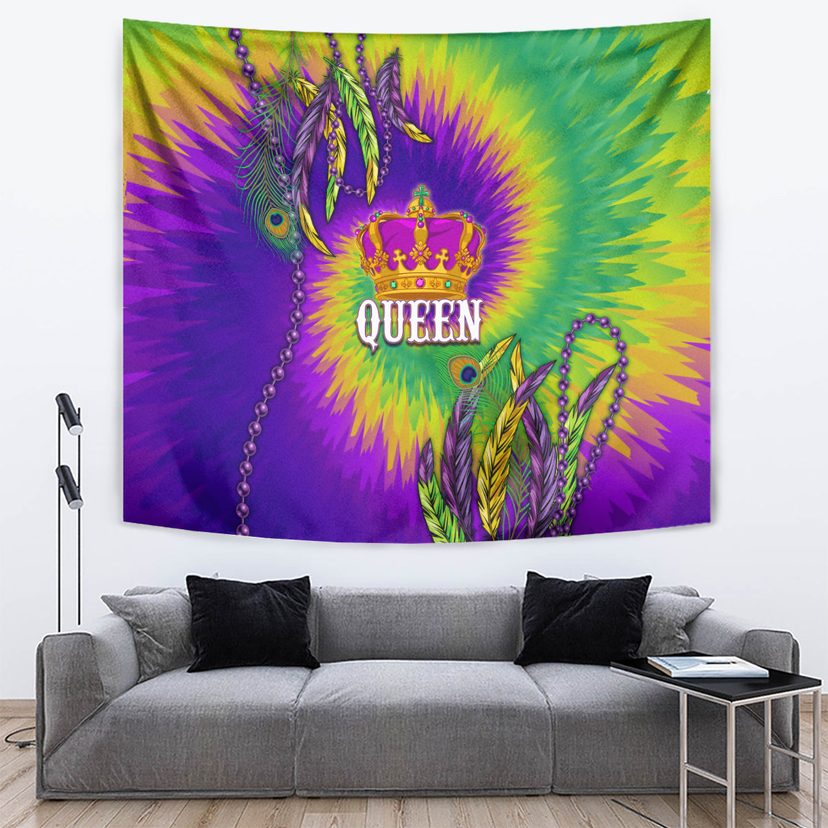 Mardi Gras Tapestry Tie-dye Style - Queen - Wonder Print Shop