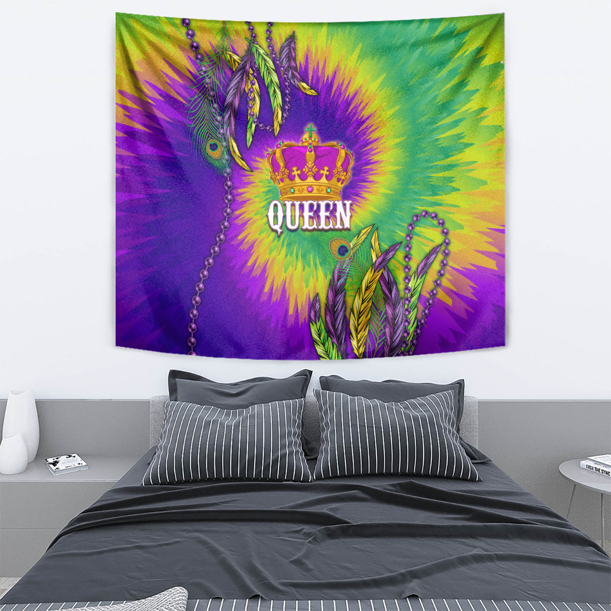 Mardi Gras Tapestry Tie-dye Style - Queen - Wonder Print Shop