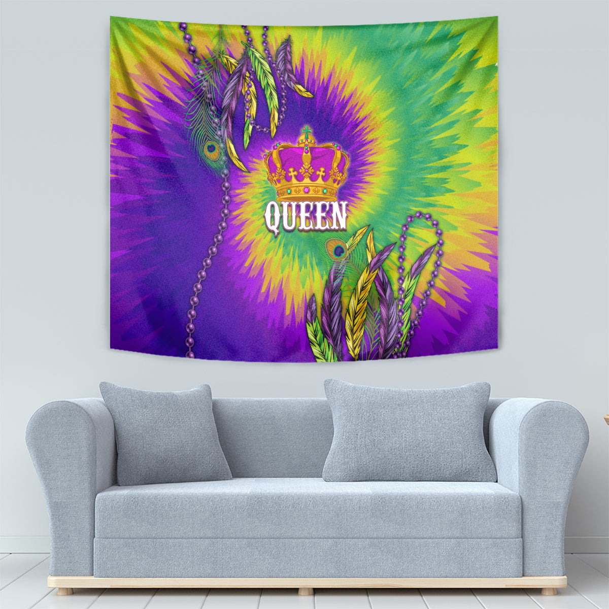 Mardi Gras Tapestry Tie-dye Style - Queen - Wonder Print Shop