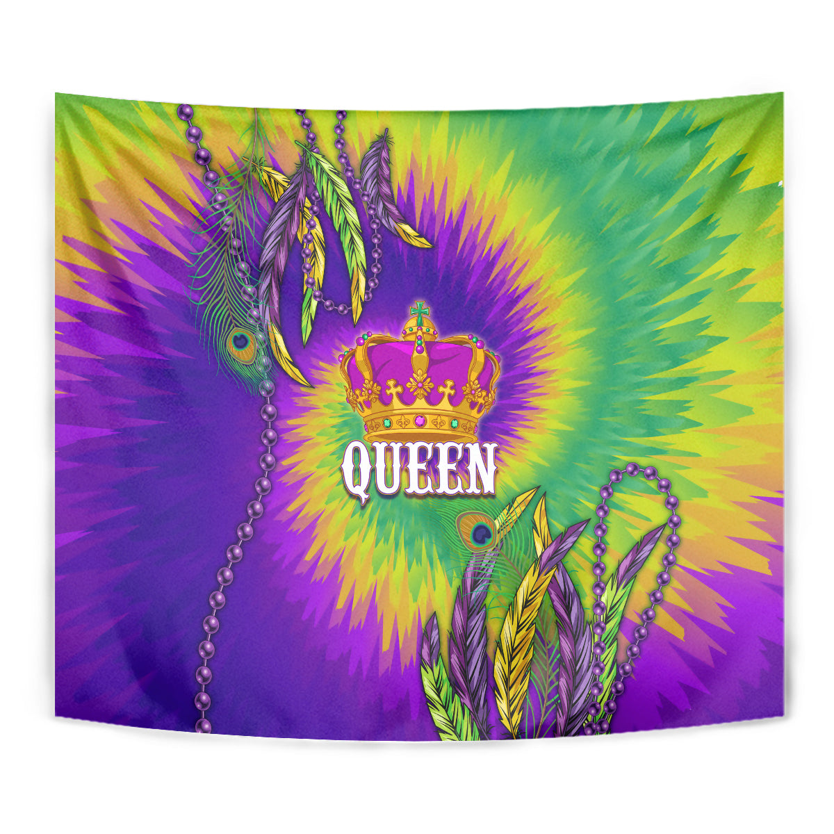 Mardi Gras Tapestry Tie-dye Style - Queen - Wonder Print Shop