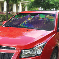 Faux Glitter Funny Mardi Gras Pelican Auto Sun Shade Party Vibes - Wonder Print Shop