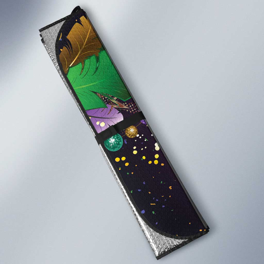 Faux Glitter Funny Mardi Gras Pelican Auto Sun Shade Party Vibes - Wonder Print Shop