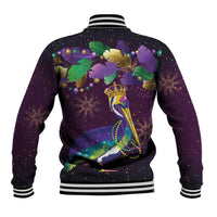 Faux Glitter Funny Mardi Gras Pelican Baseball Jacket Party Vibes - Wonder Print Shop