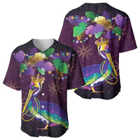 Faux Glitter Funny Mardi Gras Pelican Baseball Jersey Party Vibes - Wonder Print Shop