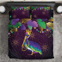 Faux Glitter Funny Mardi Gras Pelican Bedding Set Party Vibes - Wonder Print Shop