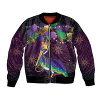 Faux Glitter Funny Mardi Gras Pelican Bomber Jacket Party Vibes - Wonder Print Shop